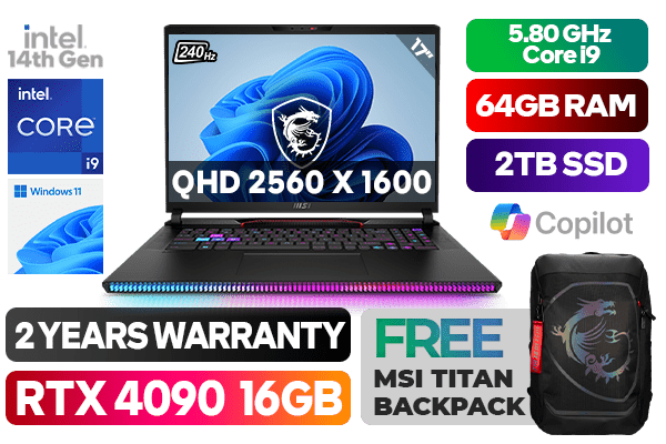 Buy MSI GE78HX Raider 14VI - Intel Core i9 RTX 4090 Gaming Laptop